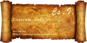 Csernus Iván névjegykártya